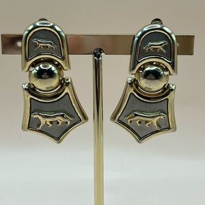 Vintage Leopard/Panther Clip On Earrings